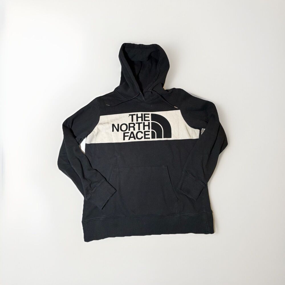 The North Face Women’s Large Black Hoodie Big Logo Pullover Sweatshirt